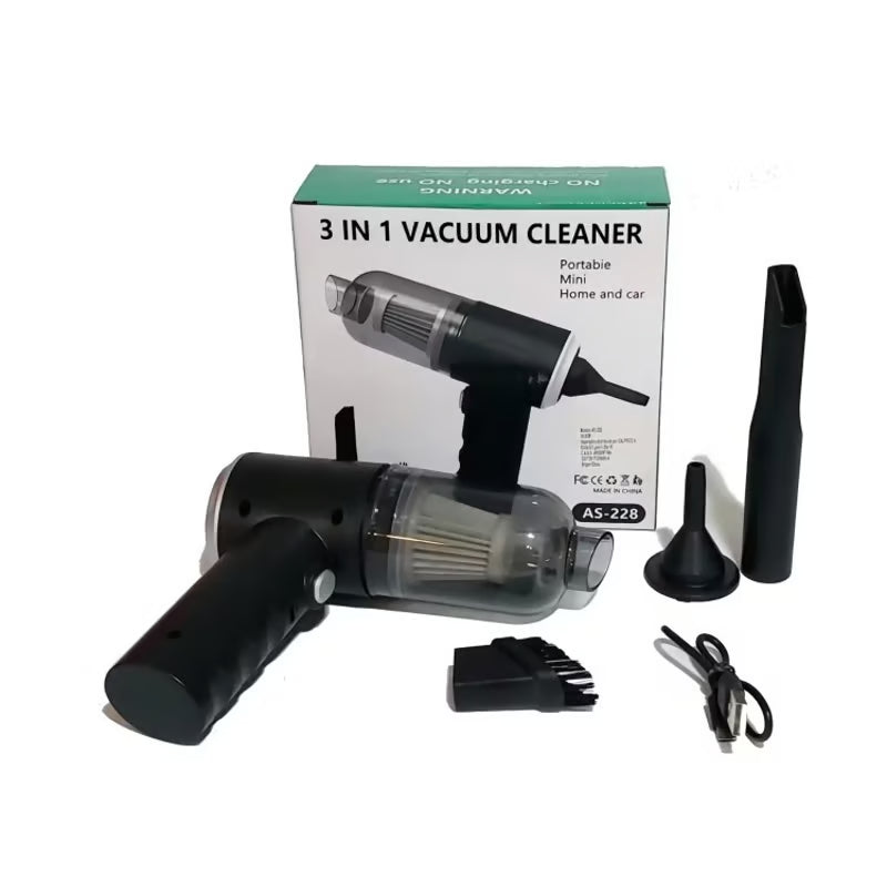 TurboClean Pocket™ – Mini Aspiradora 3 en 1 Portátil